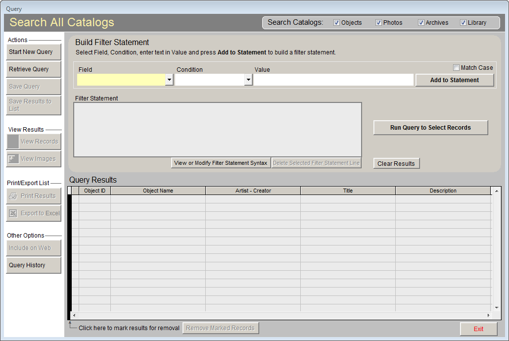 sample of the Search All Catalogs screen.