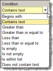 detail of selecting contains text.