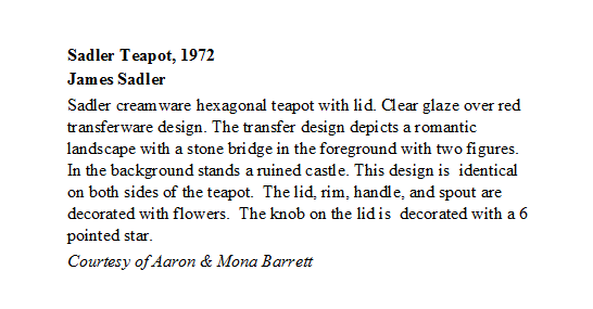 Sample of traditional Exhibit Label.