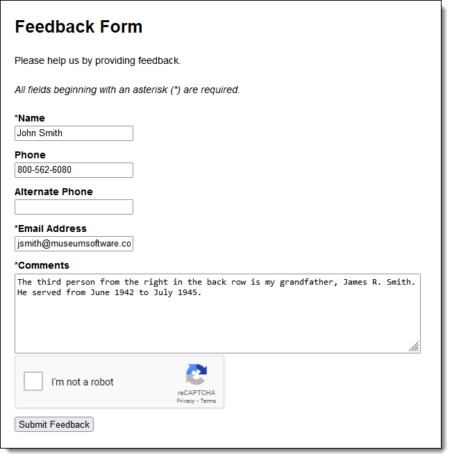 Feedback Form