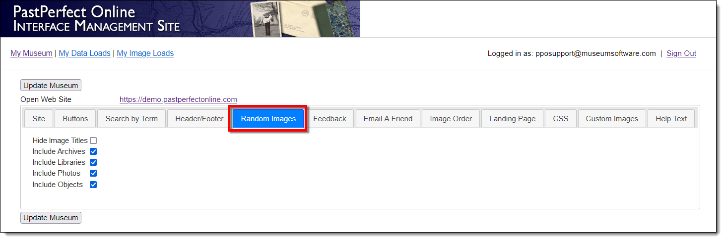 Interface Management Site displaying Site tab