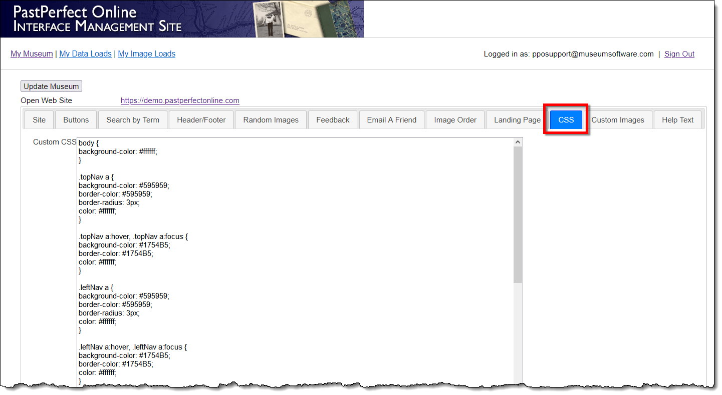 Interface Management Site displaying Site tab
