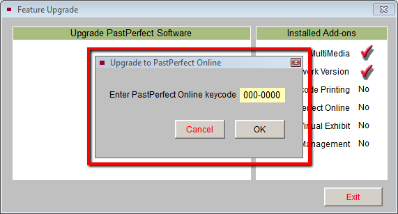 Enter Keycode and click the
