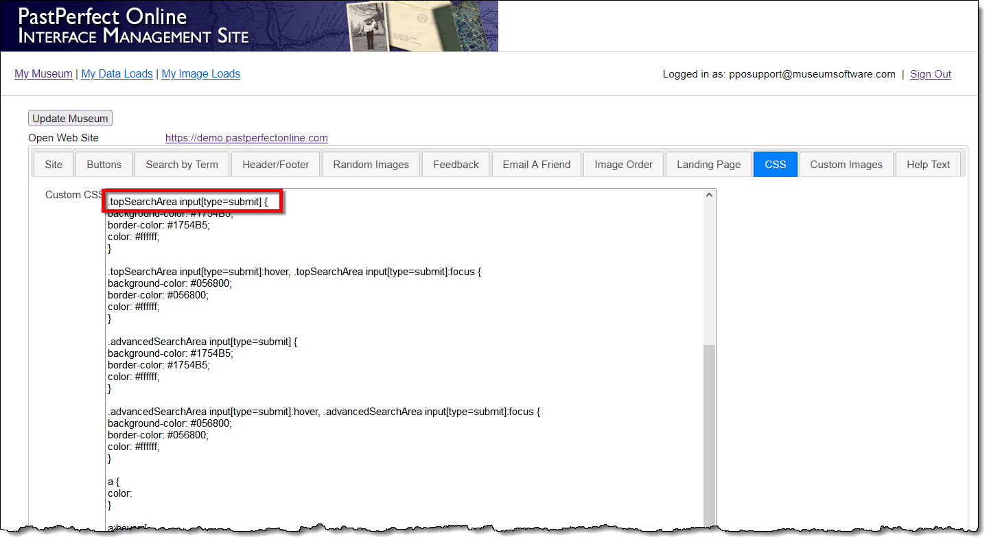 Search button element