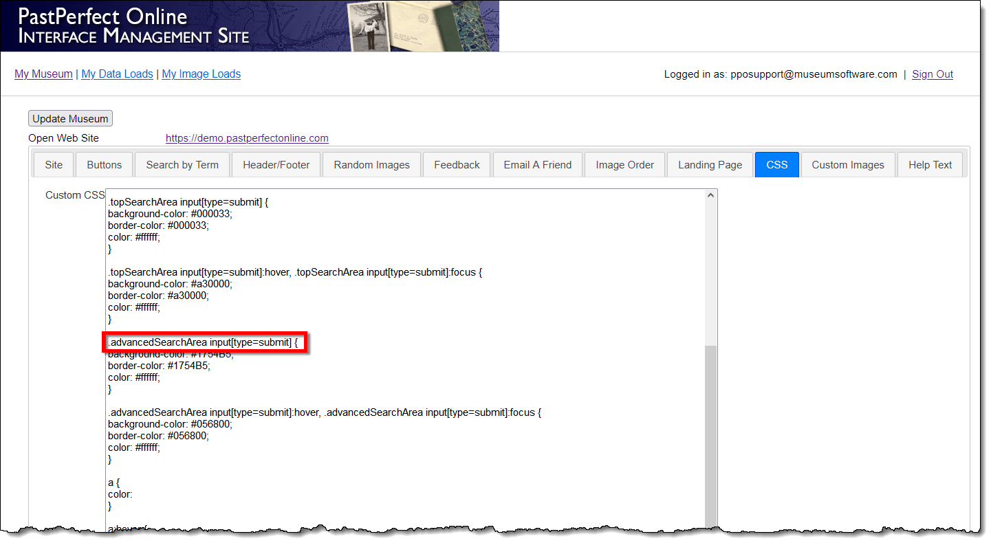 search records button