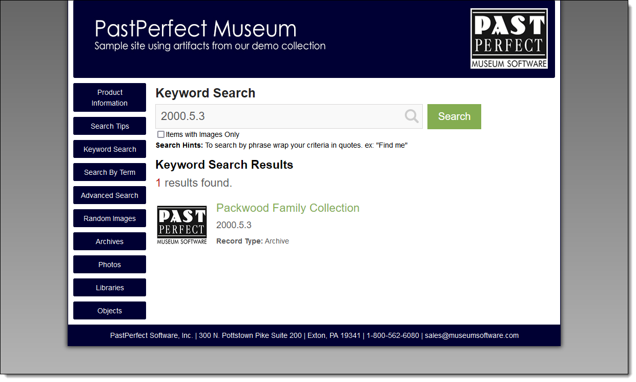 Example of record with replacement image